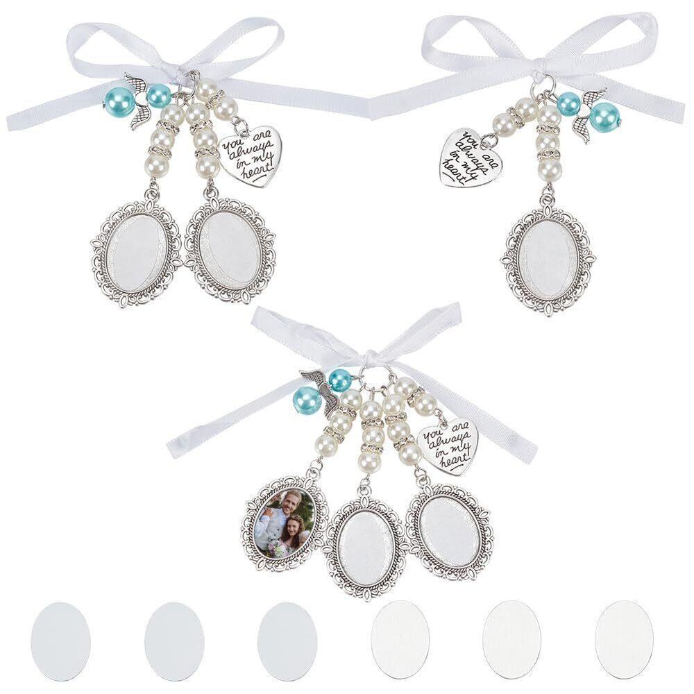 8276 3 PCS Heat Sublimation Wedding Bouquet Photo Charms Hot Transfer